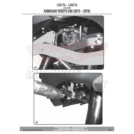 Kiegészító lámpa tartó KAWASAKI Versys 650 (2015-2021) GIVI