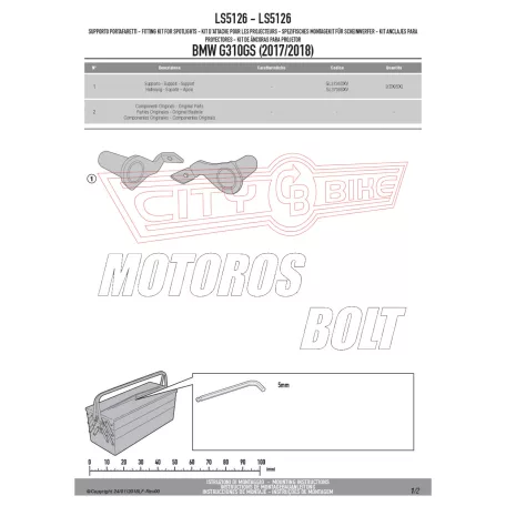 Kiegészító lámpa tartó BMW G 310 GS (2017-2024) GIVI