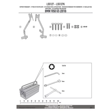   Kiegészító lámpa tartó BMW F 750 GS (2018-2020) / BMW F 750 GS (2021-2023) / BMW F 850 GS (2018-2020) / BMW F 850 GS (2021-2023) GIVI