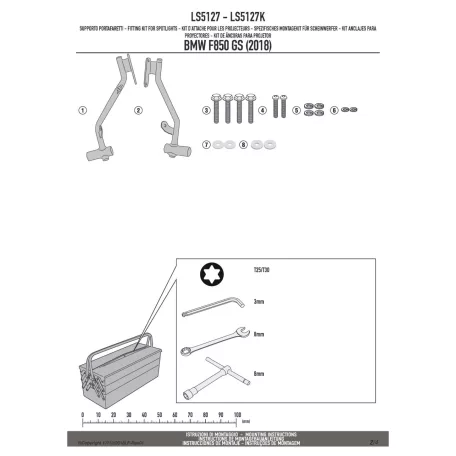 Kiegészító lámpa tartó BMW F 750 GS (2018-2020) / BMW F 750 GS (2021-2023) / BMW F 850 GS (2018-2020) / BMW F 850 GS (2021-2023) GIVI