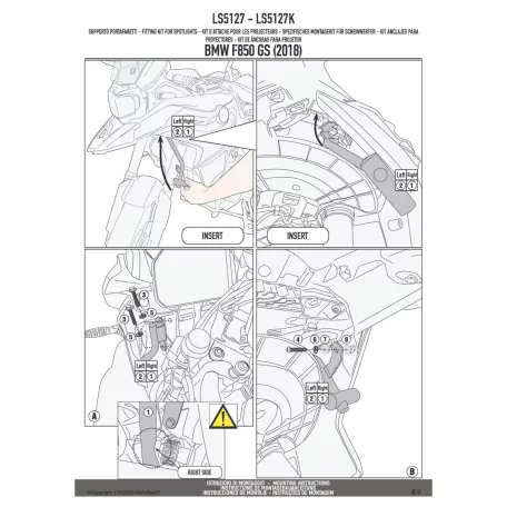 Kiegészító lámpa tartó BMW F 750 GS (2018-2020) / BMW F 750 GS (2021-2023) / BMW F 850 GS (2018-2020) / BMW F 850 GS (2021-2023) GIVI
