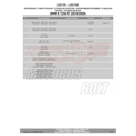 Kiegészító lámpa tartó BMW R 1250 RT (2019-2020) GIVI