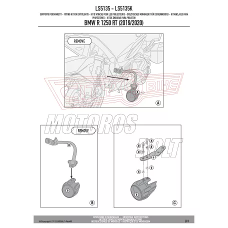 Kiegészító lámpa tartó BMW R 1250 RT (2019-2020) GIVI