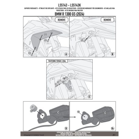 Kiegészítő lámpa tartó BMW R 1300 GS (2024-2025) GIVI