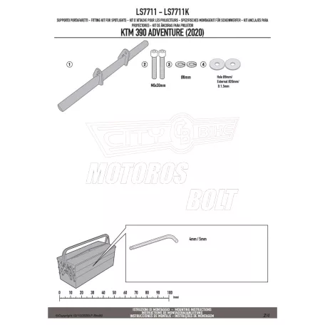 Lámpatartó kiegészítő lámpákhoz KTM 390 ADVENTURE (20 > 24) GIVI