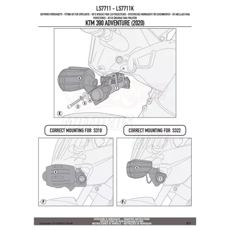 Lámpatartó kiegészítő lámpákhoz KTM 390 ADVENTURE (20 > 24) GIVI