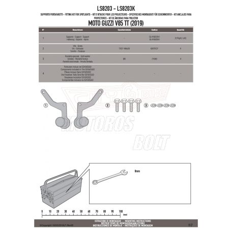 Lámpatartó kiegészítő lámpákhoz MOTO GUZZI V85 TT (19 > 23) GIVI