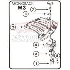   Doboztartó platni MonoKEY dobozhoz és _ _ _F karhoz (Givi M3)