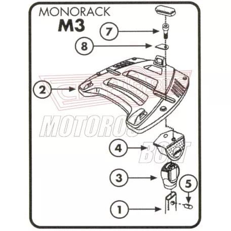 Doboztartó platni MonoKEY dobozhoz és _ _ _F karhoz (Givi M3)