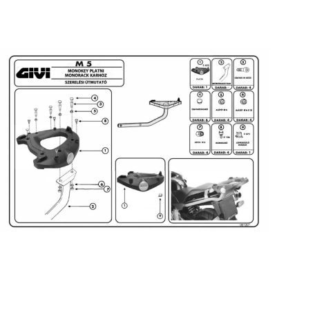 Givi M5 MONOKEY platni – hátsó doboz rögzítő alap FZ konzolhoz