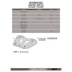   Doboztartó platni MonoKEY dobozhoz, és _ _ _FZ és _ _ _SR karhoz (Givi M8A alumínium)