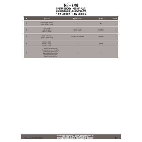 Doboztartó platni MonoKEY dobozhoz, és _ _ _FZ és _ _ _SR karhoz TREKKER dobozhoz (Givi M9B alumínium)