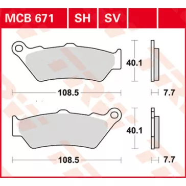   Fékbetét 53 TRW Aprilia/Benelli/BMW/Ducati/Honda/KTM/Yamaha