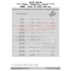   Sárvédő hátsó kerékhez Honda NC 700 S (2012-2013) / NC 750 S / NC 750 S DCT (2014-2015) / NC 700 X (2012-2013) / NC 750 X / NC 750 X DCT (2014-2015) / Integra 700 (2012-2013) / Honda NC 750 S GIVI