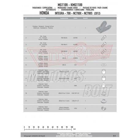 Sárvédő hátsó kerékhez Honda NC 700 S (2012-2013) / NC 750 S / NC 750 S DCT (2014-2015) / NC 700 X (2012-2013) / NC 750 X / NC 750 X DCT (2014-2015) / Integra 700 (2012-2013) / Honda NC 750 S GIVI