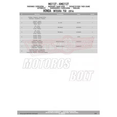 Sárvédő hátsó kerékhez Honda Integra 750 (2014-2015) / Honda Integra 750 (2016-2018) GIVI
