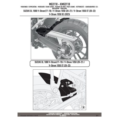 Sárvédő hátsó kerékhez MG3118 SUZUKI DL 1000 V-Strom (2017-2019), SUZUKI V-Strom 1050 DE (2023-2025) GIVI