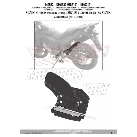 Sárvédő hátsó kerékhez Suzuki DL 650 V-Strom (2004-2011) / Suzuki DL 650 V-Strom (2017-2024) GIVI
