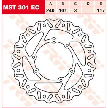 TRW féktárcsa MST301EC hullámos kerülettel