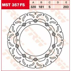 TRW féktárcsa MST357FS hullámos kerülettel