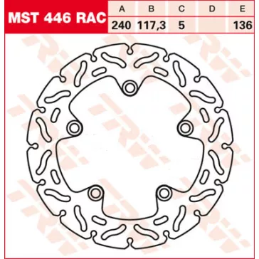 TRW féktárcsa MST446RAC hullámos kerülettel