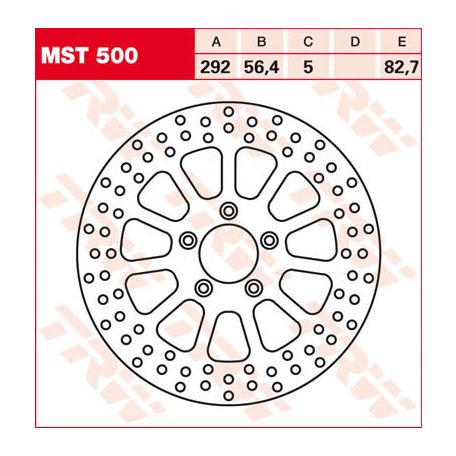 TRW féktárcsa MST500 sima kerülettel