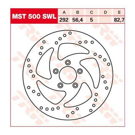 TRW féktárcsa MST500SWL sima kerülettel