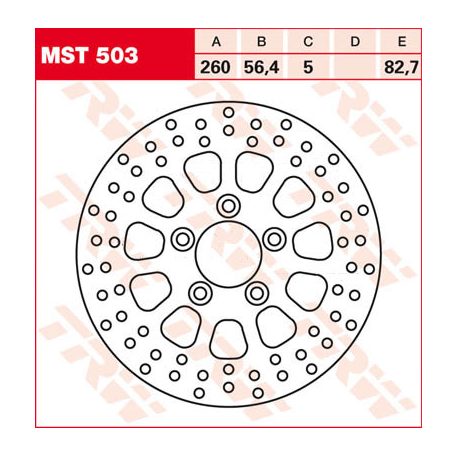 TRW féktárcsa MST503 sima kerülettel