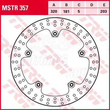TRW féktárcsa MSTR357 sima kerülettel