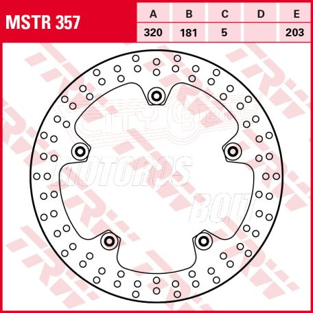 TRW féktárcsa MSTR357 sima kerülettel