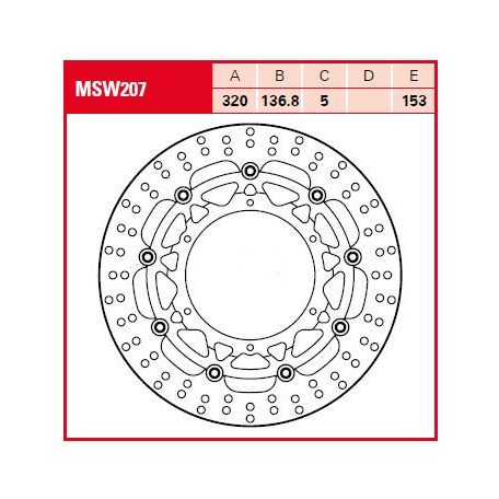 TRW féktárcsa MSW207 sima kerülettel