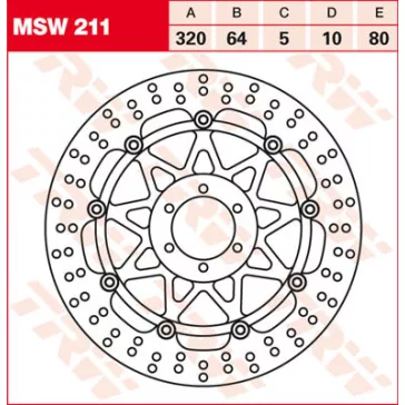 TRW féktárcsa MSW211 sima kerülettel