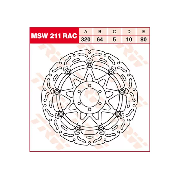 TRW féktárcsa MSW211RAC hullámos kerülettel TRW féktárcsa MSW211RAC hullámos kerülettel