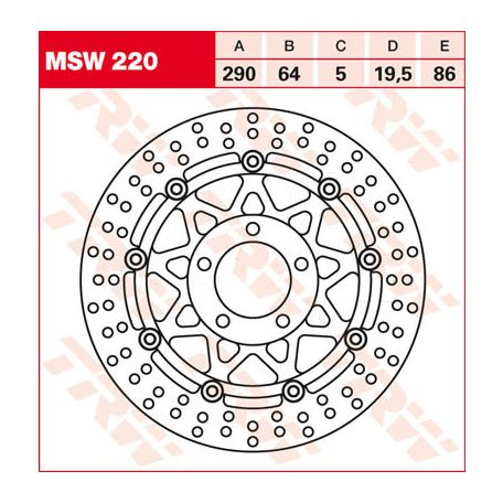 TRW féktárcsa MSW220 sima kerülettel