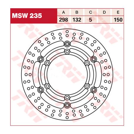 TRW féktárcsa MSW235 sima kerülettel