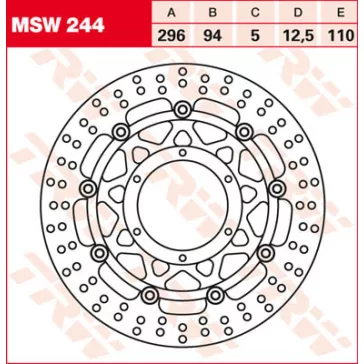 TRW féktárcsa MSW244 sima kerülettel