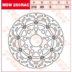 TRW féktárcsa MSW250RAC hullámos kerülettel