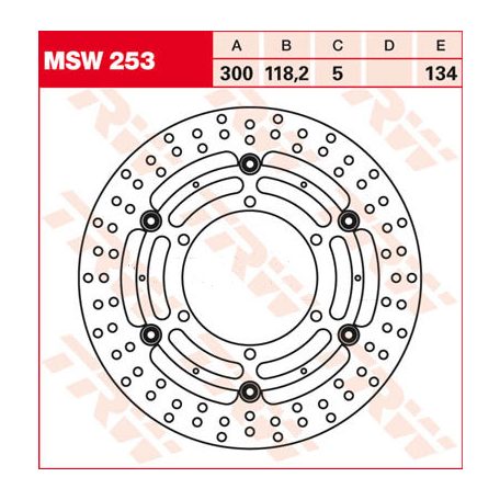 TRW féktárcsa MSW253 sima kerülettel