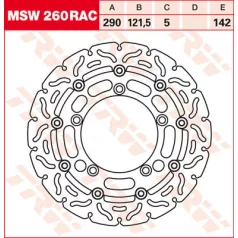 TRW féktárcsa MSW260RAC hullámos kerülettel