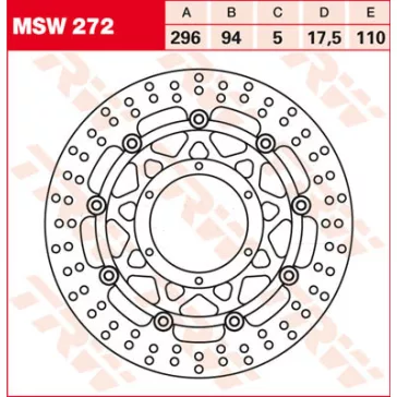 TRW féktárcsa MSW272 sima kerülettel