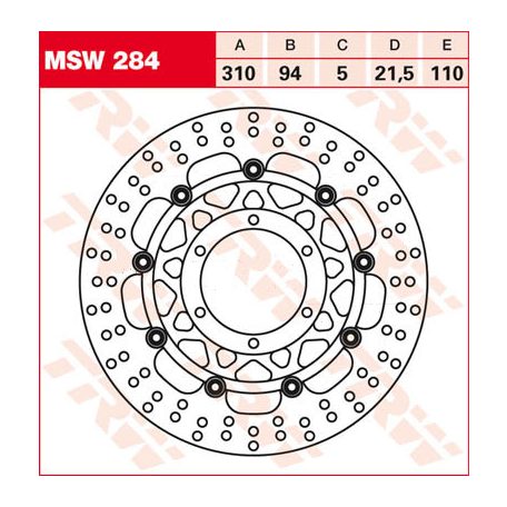 TRW féktárcsa MSW284 sima kerülettel