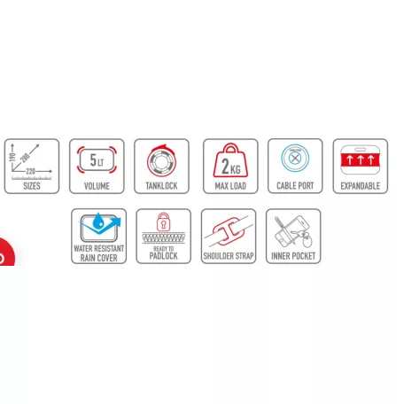 GIVI MT505 5L Bővíthető Thermoformált Tanklock Motoros Tanktáska