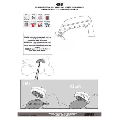 GIVI MT505 5L Bővíthető Thermoformált Tanklock Motoros Tanktáska