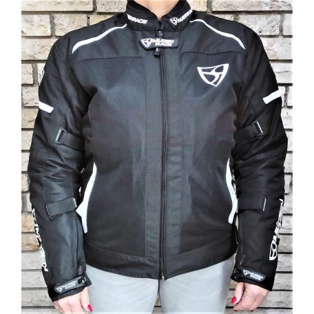 Női textil kabát MUGEN RACE fekete/fehér (XL) 4 évszakos használatra