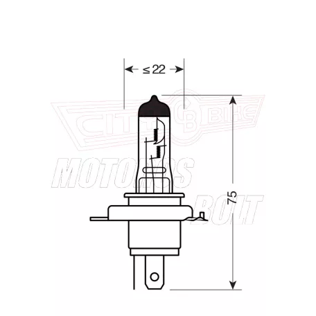 Izzó 12V 60/55W H4 Osram (Lampa)