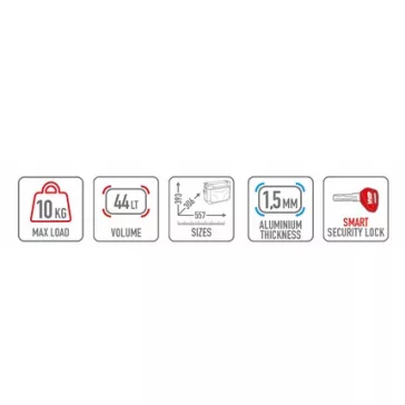   GIVI OBKEV44AR Outback EVO SMART natúr alumínium oldaldoboz, jobb oldali – CAM-SIDE rögzítéssel