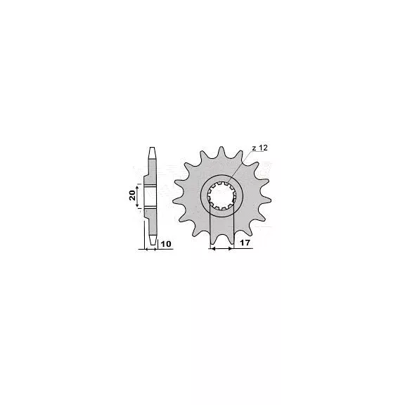 Lánckerék első PBR 2074 12 fogszám Lánckerék első PBR 2074 12 fogszám