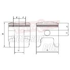 Dugattyú szett YAMAHA YZ 125  2005-2018 53,95mm  Meteor