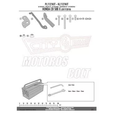   Kiegészítő szett oldaldoboz tartóhoz Honda CB 500 X (2013-2018) GIVI