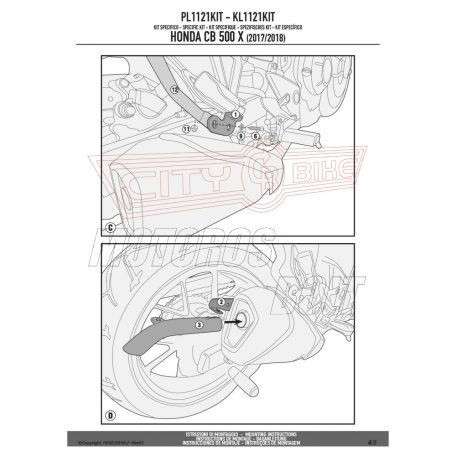 Kiegészítő szett oldaldoboz tartóhoz Honda CB 500 X (2013-2018) GIVI